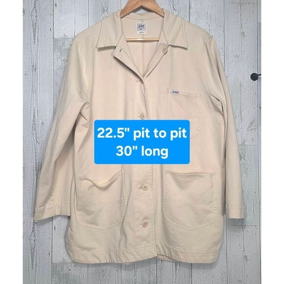 Lee Workwear Chore Shacket Jacket Top in Ivory Sz L - Picture 5 of 9